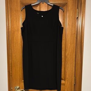 Talbots Black Sheath Midi Dress Crew Neck